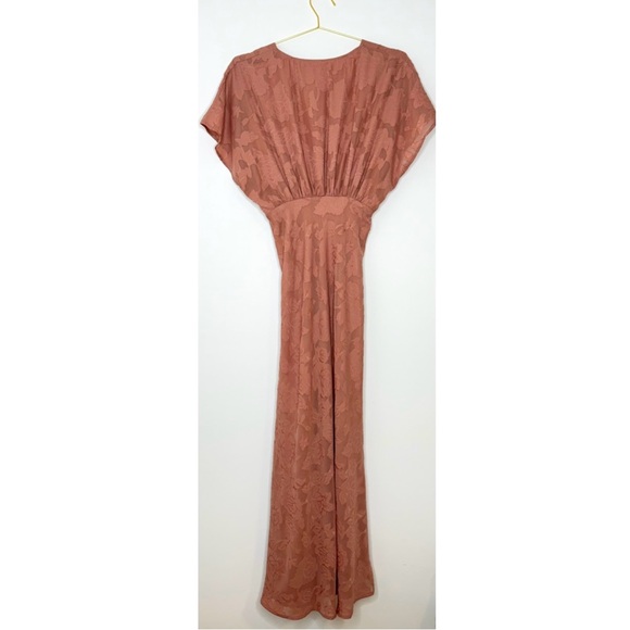 Anthropologie Hutch Lindy Dress in Sedona Textured Floral Draped Bodice Formal 4 - Picture 13 of 15